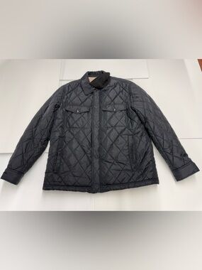Cole Haan Men's Quilted Black Coat Size Large